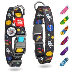 Nylon Dog Collar Adjustable for Large Dogs Small Medium Dogs for Boy Girl Dog Collars with Durable Plastic Buckle 9-14 inch Neck x 3/5 inch Wide Nasa