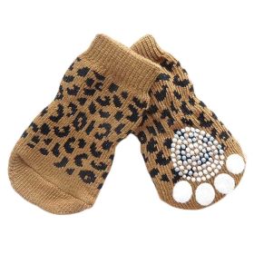 Cute Knitted Pet Socks - Leopard Print - Paw Protection