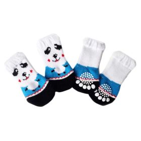 Knitted Socks Blue Panda - Scratch and Dirt Resistant Paw Protection