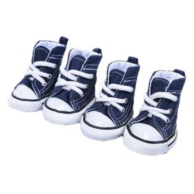 Casual Canvas Dog Shoes - Sneakers for Small, Medium Dogs (Blue)