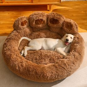 Kennel Warm Medium Large Dog Corgi Golden Retriever Bed Fleece-lined Sofa Mattress (Option: Dark Coffee Color-3XL Diameter 110cm)