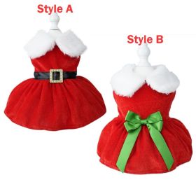 Christmas Dresses for Small Dog Clothes Christmas Cat Pet Dress Fancy Princess Puppy Dress Festival Apparel (Color: A, size: S)