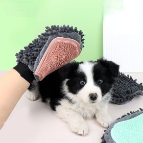 Pet Bathing Brush 2-in-1 Grooming Glove Elegant Dog Grooming Tool For Brushing, Massaging (Color: pink)