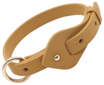 Pet Life 'Ever-Craft' Boutique Series Adjustable Designer Leather Dog Collar (Color: Apricot, size: small)