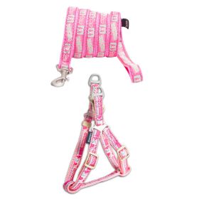 Touchdog 'Faded-Barker' Adjustable Dog Harness and Leash (Color: pink, size: small)