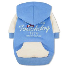 Touchdog 'Heritage' Soft-Cotton Fleece Fashion Dog Hoodie (Color: Blue, size: X-Small)