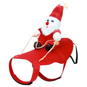 Christmas Costume Red Winter Coat for Dog Riding Santa Claus with Bell (size: S)