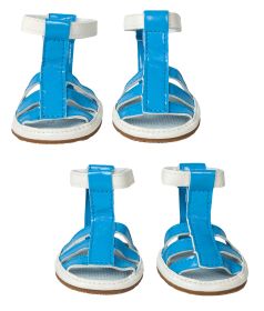 Buckle-Supportive PVC Waterproof Pet Sandals Shoes - Set Of 4 (size: large)