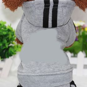 Four-Legged Sporty Grey Hoodie Sweatshirt (Color: Grey, size: S)