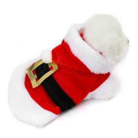 Santa Claus Dog Hoodie; Winter Pet Jacket for Small/Medium Dogs (Color: Red, size: L)