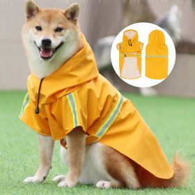 Hooded Waterproof and Windproof Raincoat Cloak-style with Reflective Strip (colour: orange, size: 4XL (24-33 kg))