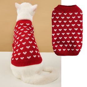 Knitted Turtleneck Dog Sweater (Color: Red, size: S)