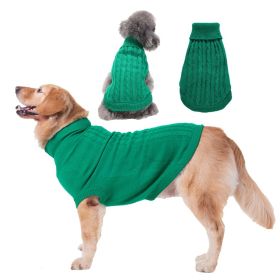 Cute Knitted Classic Dog Sweater S-XL (Color: Green, size: medium)