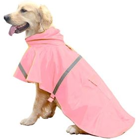 Lightweight Raincoats Poncho for Large Dogs with Reflective Strip Hoodie (Color: C3-Lake Blue, size: [S/M])