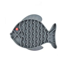 Silicone Lick Mat For Pet Dogs Slow Food Plate Rice Bowl For Small Medium Dog Anti Gulping Choking Feeder Puppy Treat Dispenser (Option: Gray)